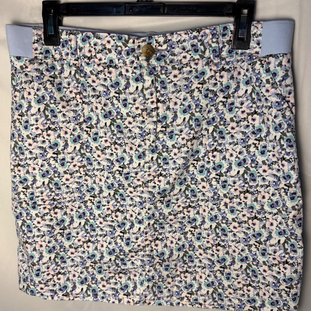 Lee Womens Floral Print Skort Mid Rise Regular Fit Blue Purple Size 10 M